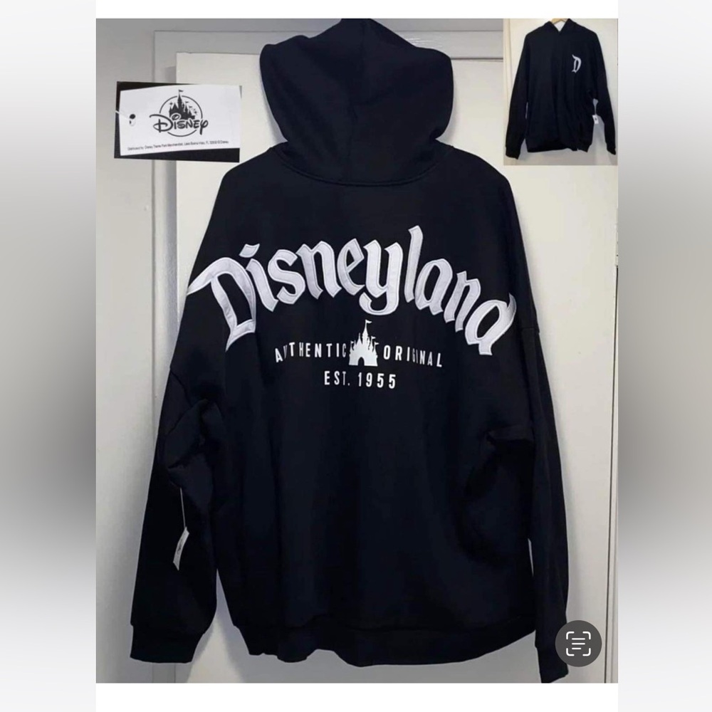 DISNEYLAND VINTAGE AUTHENTIC ORIGINAL ZIPPED BLACK HOODIE